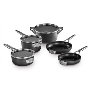 Calphalon premier space saving hard anodized nonstick black 8 piece cookware set