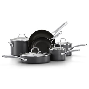 Calphalon classic hard-anodized nonstick 10 piece black cookware set